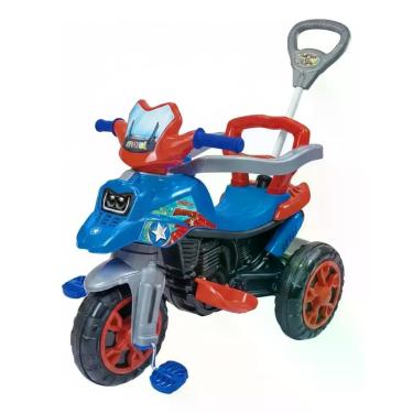 Imagem de Triciclo Moto Trail Infantil América 2 em 1 com Pedal e Empurrador Ver