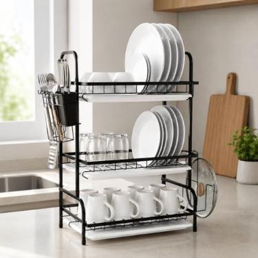 Imagem de MADALEN Escorredor de Louça Aço Inox Preto