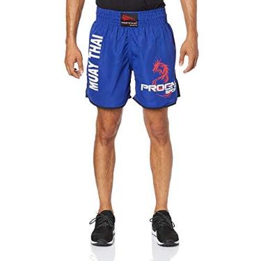 Imagem de Short Calção Uniforme Treino Muay Thai Masculino - G - Azul Royal
