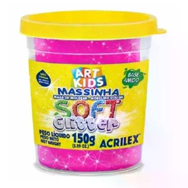 Imagem de Massinha para Modelar Escolar Acrilex Maravilha Soft com Glitter Pote 150G Não Tóxica Cores Brilhantes