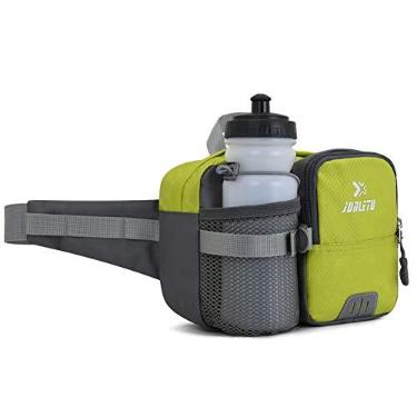 Imagem de Cinto de corrida de hidratação esportiva com garrafa de água bolsa de cintura refletiva à prova d'água para caminhadas ciclismo corrida maratona pochete mulheres homens ao ar livre, verde, 22 * 16 cm