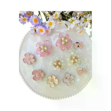 Imagem de Clipes De Sapato Com Laço De Flor Branca E Rosa DIY, Decorações De Sap