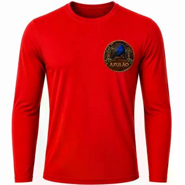 Imagem de Camisa Uv +50 Pássaro Azulão - Proteção Solar cor:VermelhoTamanho:M - 