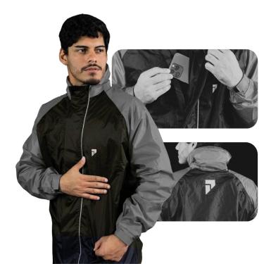 Imagem de Capa De Chuva Motoqueiro Nylon Traveller Premium impermeável Gola Alta