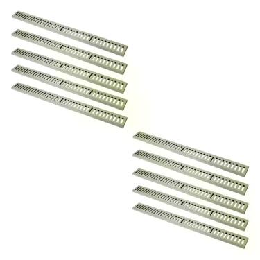 Imagem de Kit Ralo Grelha Linear 3293X10GDA Captação Águas Pluviais Carga 500Kg Bege GDA Industria e Distribuidora de Fundidos