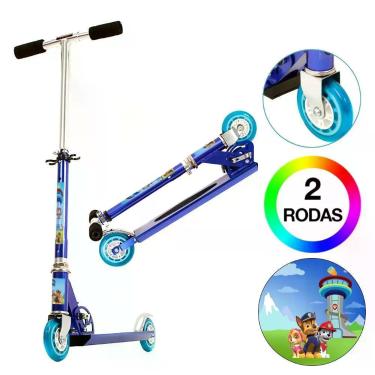 Imagem de Patinete Scooter Patrulha Canina Infantil Azul de Alumínio - DM Radica