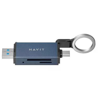 Imagem de Hub USB-C Havit HB4040 6 Portas USB 3.0 Leitor Cartão SD Micro SD Carregamento Rápido Preto
