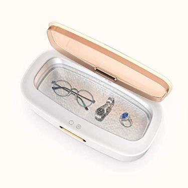 Imagem de scosao Limpador ultrassônico, máquina sônica de limpeza de joias de 300 ml, máquina de limpeza ultrassônica profissional de 45 kHz com 4 configurações de tempo para óculos, joias, relógios, dentaduras, rosa