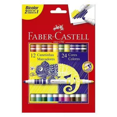 Imagem de Canetas Hidrográficas Bicolor com 24 Cores Faber Castell - FABER CASTE