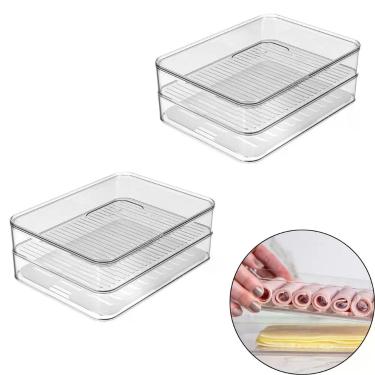 Imagem de Porta Frios Duplo Transparente Organizador Linha Clear Fresh Ou