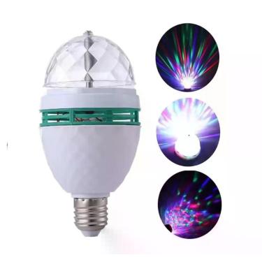 Imagem de Lampada led luz muda cor festa rgb giratoria strobo cromoterapia color