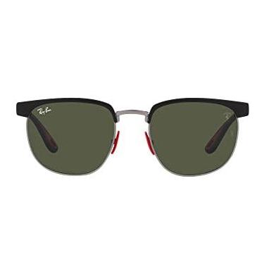 Imagem de Ray-Ban Óculos de sol quadrados Rb3698m coleção Scuderia Ferrari, Preto fosco em bronze fosco/verde, 53 mm