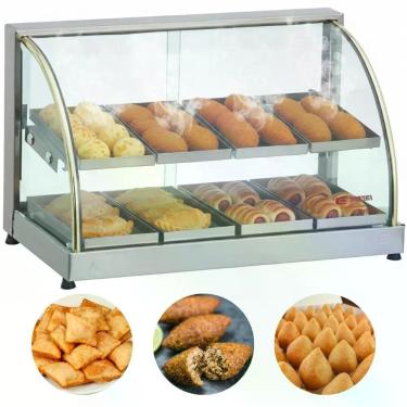 Imagem de Estufa De Salgados Dupla Expositor 8 Bandejas Vitrine Quente Elétrica 