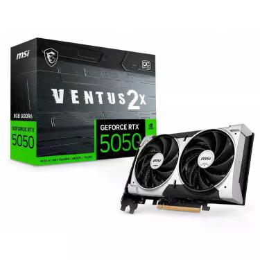 Imagem de Placa de Vídeo MSI Geforce RTX 5050 8GB GDDR6 Ventus 2X OC com Clock Boost 2602MHz e Conectores Displayport 2.1b HDMI