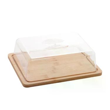 Imagem de Prato para Queijo Lyor de Bambu Natural 24cm x 18,5cm