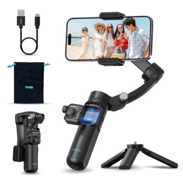 Imagem de Estabilizador de Celular 3 Eixos, Gimbal Inteligente com Controle Remoto para Android e iPhone, Dobrável, para Vídeos e Fotos