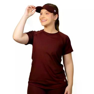 Imagem de Blusa Uv Feminina Dryfit Manga Curta Praia Fitness + Brinde Viseira - 