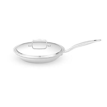 Imagem de Heritage Steel Frigideira de 26 cm com tampa | Feita nos EUA | Série Titanium | Frigideira 316Ti com alça Stay Cool | Panela de aço inoxidável totalmente revestida com estrutura de 5 camadas | Pronto