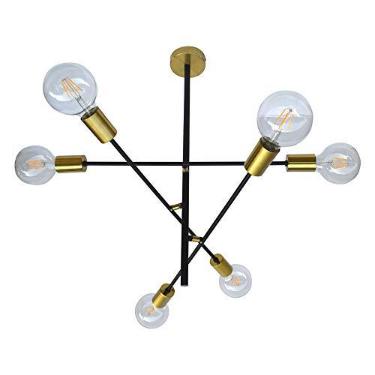 Imagem de Pendente Bella Iluminação Ares No Voltagev Dourado/ Preto