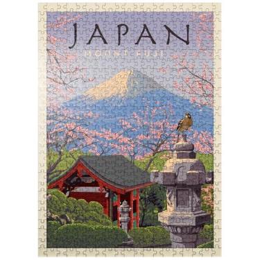 Imagem de MyPuzzle.com Japão: Monte Fuji, pôster vintage - quebra-cabeça premium de 500 peças para adultos