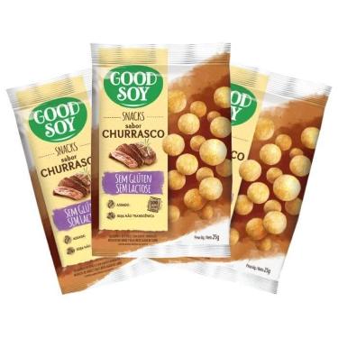 Imagem de Snacks De Soja Good Soy Sabor Churrasco Contendo 3 Pacotes De 25g Cada