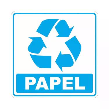 Imagem de Adesivo Lixo Reciclavel Papel 1 Unidade 15cmx15cm Nome Do Desenho Papel