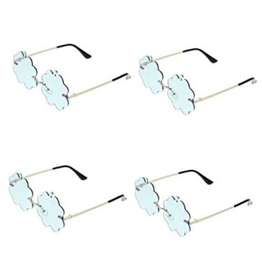 Imagem de Gadpiparty 5 Pares Oculos De Sol Óculos De Sol Retrô Sem Aro Óculos De Nuvem Óculos De Sol Havaianos Óculos De Sol Nuvem Óculos De Sol Vintage Sem Moldura Anos 90 Havaí Banquete Cosplay Pc