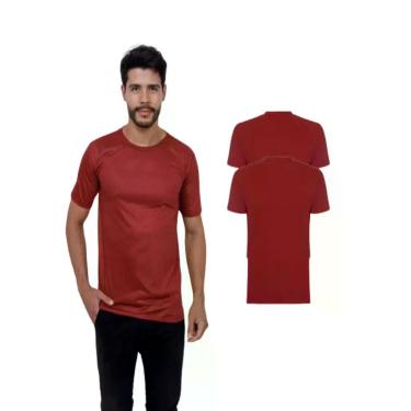 Imagem de Kit 2 Camisetas Lisas Manga Curta 100% Poliester - Ast Store, P, Vinho