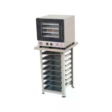 Imagem de Kit Forno Turbo Elétrico Progás PRP-004 com Bancada MES-004 e 8 Assadeiras Preto 220V