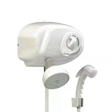 Imagem de Chuveiro Potenza Multitemperaturas 5500W Instalação de Parede com Pressurizador Integrado Branco Cardal 110V