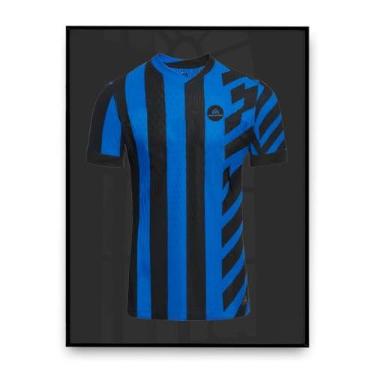 Imagem de Click Quadros Moldura Caixa Alta Para Camiseta Time Futebol Com Proteção 80x90 cm Azul
