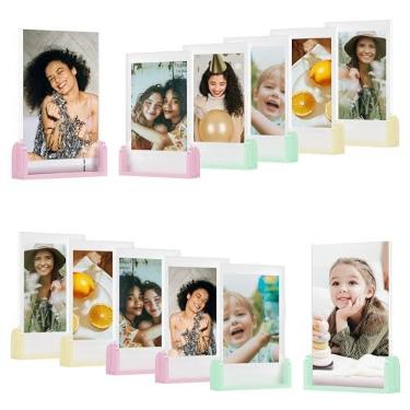 Imagem de Janaden Mini molduras para fotos 2 x 3 para câmera Instax Mini EVO/12/9/11/Liplay/Link/SE/8/9/41/7+/99/40, moldura polarizoid de mesa pequena, conjunto de molduras de acrílico multicoloridas, pacote