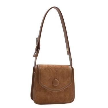 Imagem de Bolsa pequena tipo carteira bolsa de mão para axilas vintage PU bolsa de ombro para mulheres, Marrom