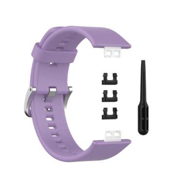 Imagem de XLCZMYL Pulseira de silicone para Huawei Watch Fit Pulseiras de substituição com ferramentas para acessórios Huawei Fit, roxa, para Huawei Watch Fit Special Edition