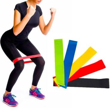Imagem de Kit 5 Elásticos Extra Forte Para Musculação Academia e Casa - Elástica