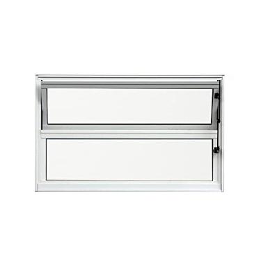 Imagem de Vitro Basculante Alumínio Branco Brilhante 40X80 Com Vidro