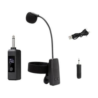 Imagem de Fancyes Instrumento microfone sax microfone alto-falante receptor 30m alcance plug and play para cantar trombetas tuba, 1 em 1