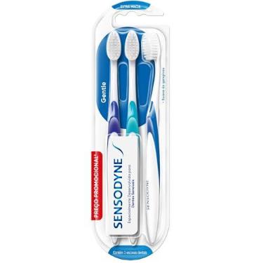 Imagem de Sensodyne Escova de Dente Extra Macia, Gentle, para Dentes Sensíveis, 3 unidades