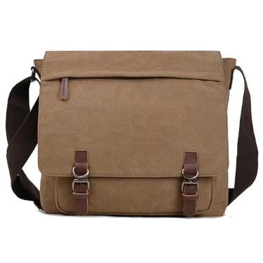Imagem de Mactso Bolsa Carteiro Unissex-Adultos Vintage, Bolsa de Ombro Messenger para Laptop de 15,6 Polegadas, Café, 15.6 inch