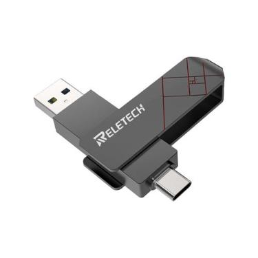 Imagem de Reletech Pendrive Usb-C Duplo Com Velocidade De Até 150 Mb/S Chaveiro - 2 Em 1 Otg 3.2 Gen Tipo-C Para Telefones Android Usb-C, Macbook, Ipad, Computadores (Z10, 128 Gb)