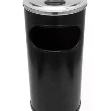 Imagem de Cinzeiro Lixeira Plástico Com Aro Em Aluminio 22l C6P - Sem marca