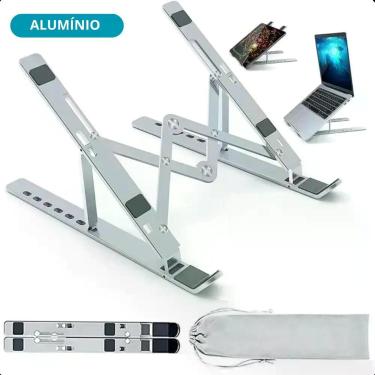 Imagem de Base Para Notebook Dobrável Articulado Aluminio Prateado - FAZA