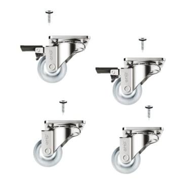 Imagem de 4 Rodízios Giratórios Gel Silicone 35mm Anti Risco P/Móvel 2 Com Trava + 2 Sem Trava