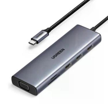 Imagem de Hub Adaptador Ugreen 10 Em 1 4k/30hz Usb-c Cinza