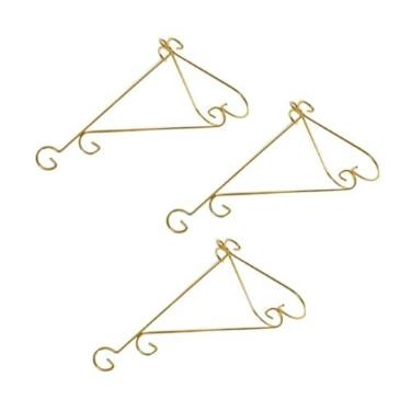 Imagem de Kit 3 Suporte de Vaso e Planta Dourado Mão Francesa Arabesco Para Pendurar e Planta Na Parede De Metal Artístico de Luxo