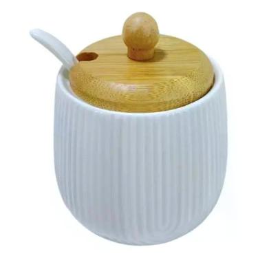 Imagem de Açucareiro Cerâmica com Colher 360ml Oásis - ETILUX / HAUSKRAFT