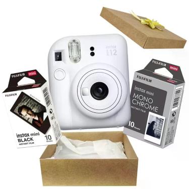 Imagem de Kit Presente Câmera Instax Mini 12 Com Filme Preto Branco + Filme Pret