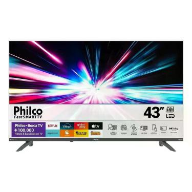 Imagem de Smart Tv 43 Philco Led Roku Tv Dolby Audio Ptv43va4regb, 43"