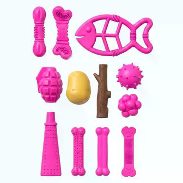 Imagem de Kit 12 Brinquedos Interativos De Cães Mordedor Anti Estress Porte Pequ