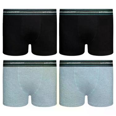 Imagem de Kit 4 Cuecas Boxer Infantil Lupo Box Criança Algodão Menino - G, Preto